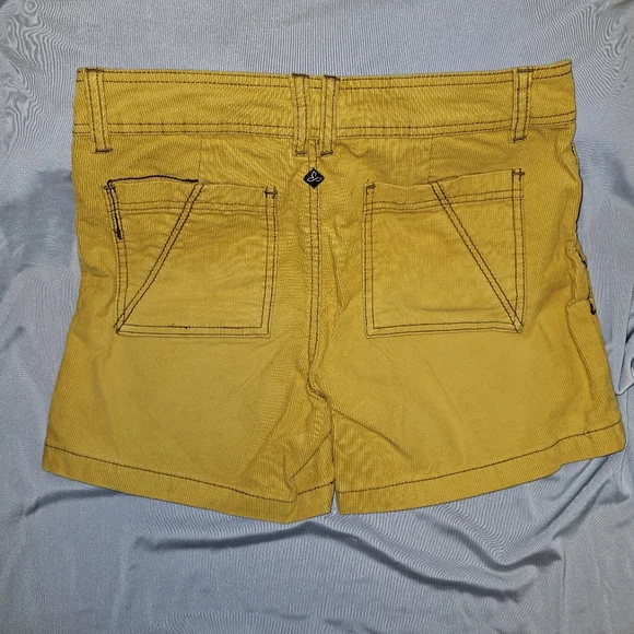 prAna Suki Corduroy Mustard Gold Shorts Low Rise Bottoms Fall Women's Sz 6 NWT - Picture 3 of 13